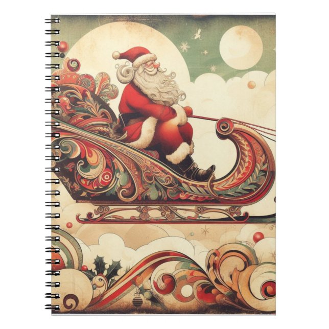 Cuaderno vintage/whimsical/santa/Navidades (Frente)