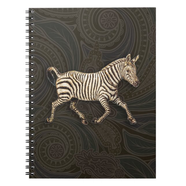 Cuaderno Vintage zebra con diseño paisajista (Frente)