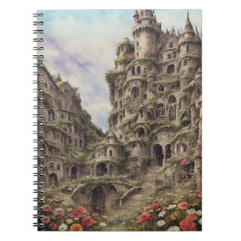 Cuaderno vintaje fantasy house flowers 2