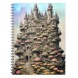 Cuaderno vintaje fantasy house flowers 4