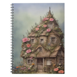 Cuaderno vintaje fantasy house flowers 5