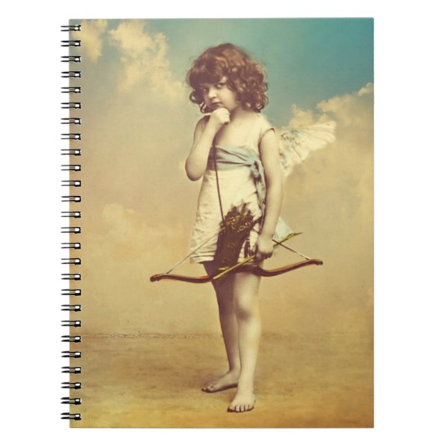 Cuaderno Vintate Cupid con bloc de notas de foto en espiral (Frente)