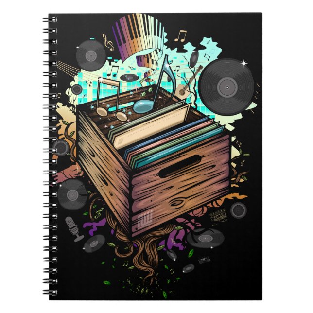 Cuaderno Vinyl Crate Music (Frente)