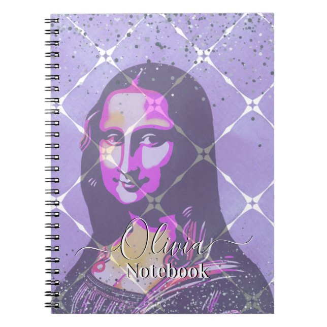 Cuaderno Violet Abstract Mona Lisa  (Frente)