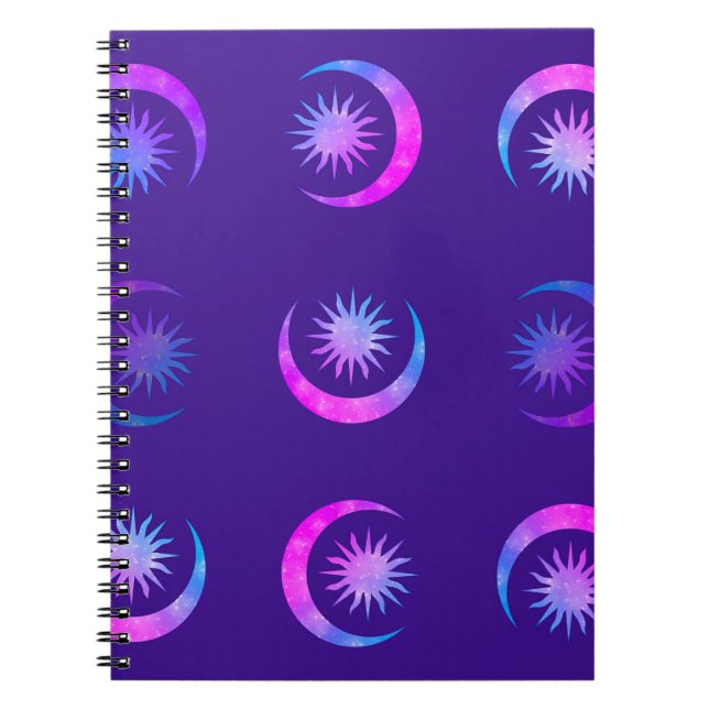 Cuaderno Violet Indigo Purple Moon & Sun Zen Dream Journal (Frente)