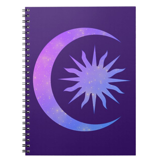 Cuaderno Violet Indigo Purple Moon & Sun Zen Dream Journal (Frente)
