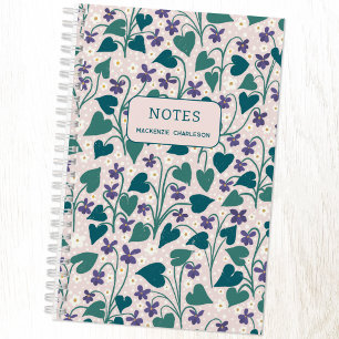 Cuaderno Violeta Botánica Flor Silvestre Personalizada