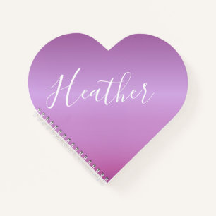 Cuaderno Violeta Púrpura y Escritura Blanca Personalizada