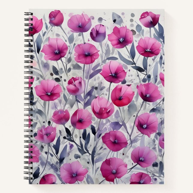 Cuaderno Violetas en Gris (Anverso)