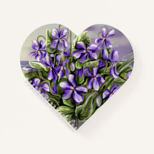 Cuaderno violetas en tarro lunar