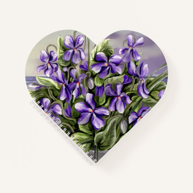 Cuaderno violetas en tarro lunar (Anverso)