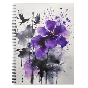 Cuaderno Violetta - Flores acuarela