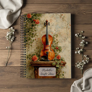 Cuaderno Violín Antiguo con Rosas