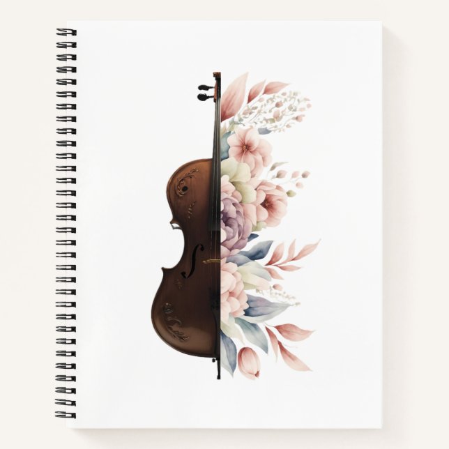 Cuaderno Violín con flores. (Anverso)