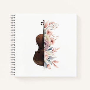 Cuaderno Violín con flores.