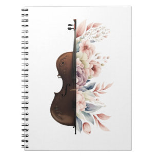 Cuaderno Violín con flores.