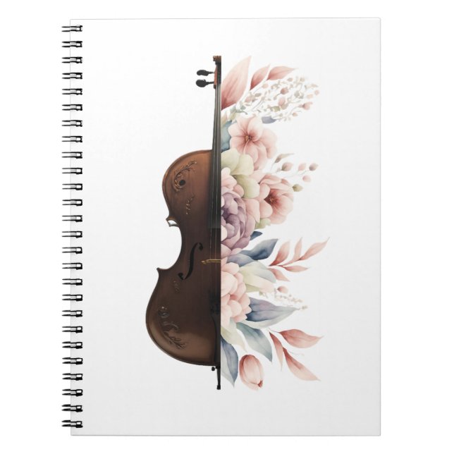 Cuaderno Violín con flores. (Frente)