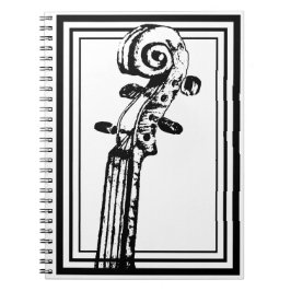 Cuaderno Violín en negro y blanco con contornos negros
