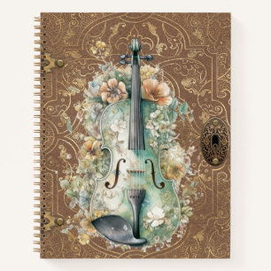 Cuaderno Violin Monograma Victoriano Vintage
