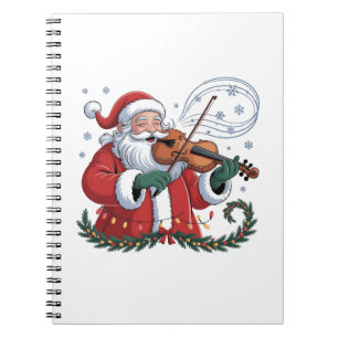 Cuaderno Violinista de Santa Violinista Música de Navidad X