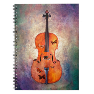 Cuaderno Violoncelo mágico con las mariposas
