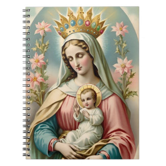 Cuaderno Virgen María con el bloc de notas del niño Jesús