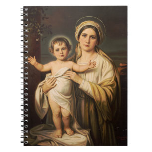 Cuaderno Virgen María sosteniendo al niño Jesús 