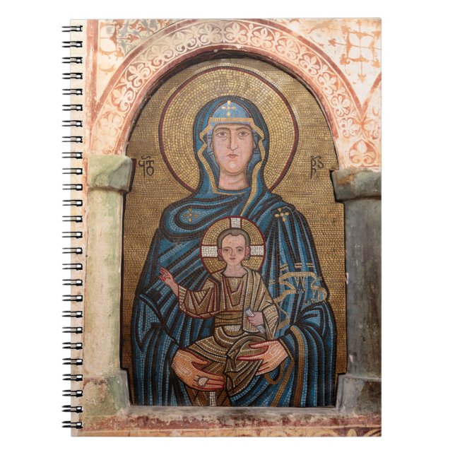 Cuaderno Virgen María Y Jesús Mosaico (Frente)