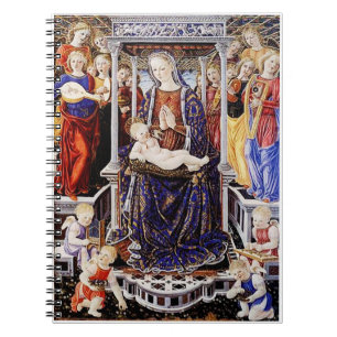 Cuaderno Virgen y Niño entronizados con ángel músico
