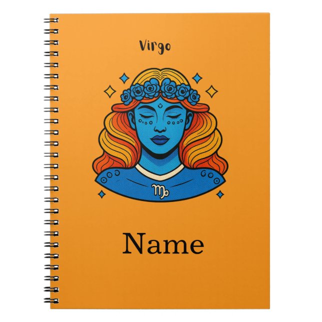 Cuaderno Virgo Diosa Celestial - Arte Estético del Zodiaco (Frente)