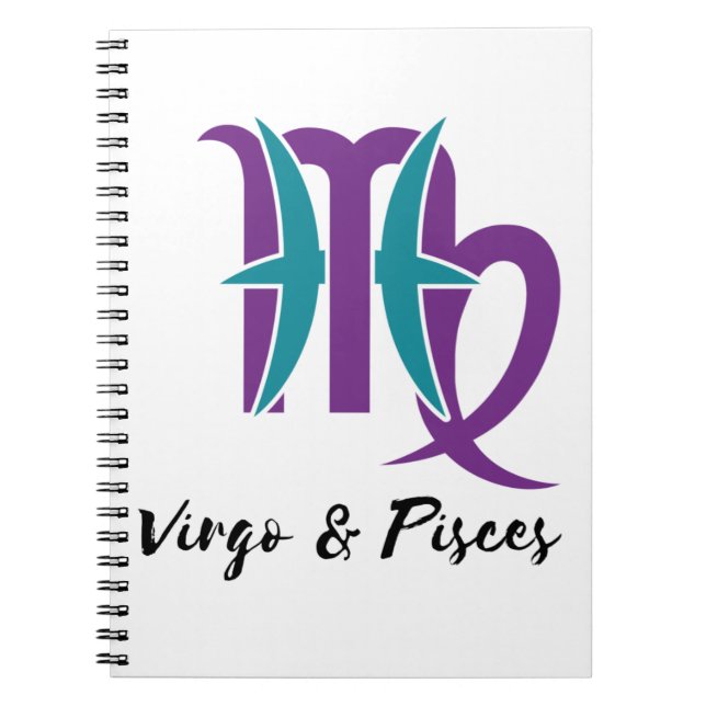 Cuaderno Virgo y Pisces Parejas Astrología Zodiaca (Frente)
