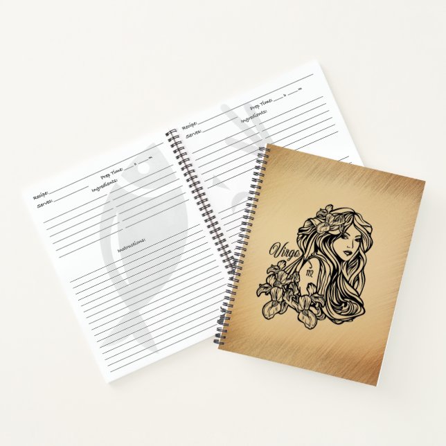 Cuaderno Virgo Zodiaco con Estilo Antiguo (Interior)