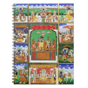 Cuaderno Vishnu en el centro de sus diez avatares, Jaipur,