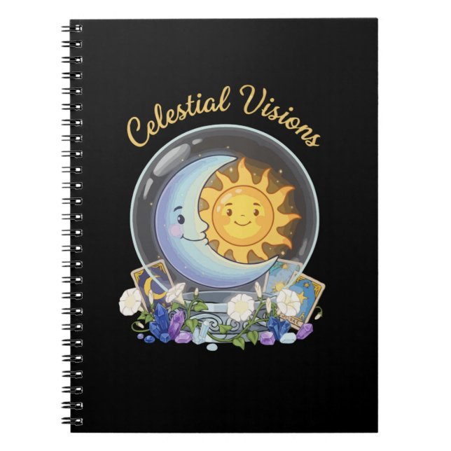 Cuaderno Visiones Celestiales | Sol y Luna Adorable Tarot d (Frente)