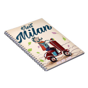 Cuaderno Visita el cartel de viaje vintage de dibujos anima