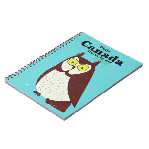 Cuaderno Visita el cartel del búho de Canadá