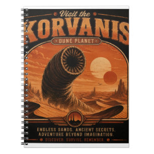 Cuaderno Visita Korvanis – Cartel de viaje al planeta desér