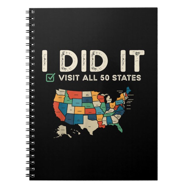 Cuaderno Visited All 50 US States - USA Map Travel - Visit  (Frente)