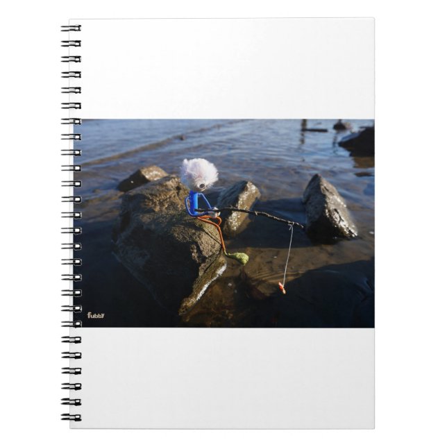 Cuaderno Vissende Fubby op een steen. (Frente)