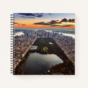 Cuaderno Vista aérea de Central Park al atardecer