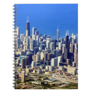 Cuaderno Vista aérea de Chicago céntrica con el lago