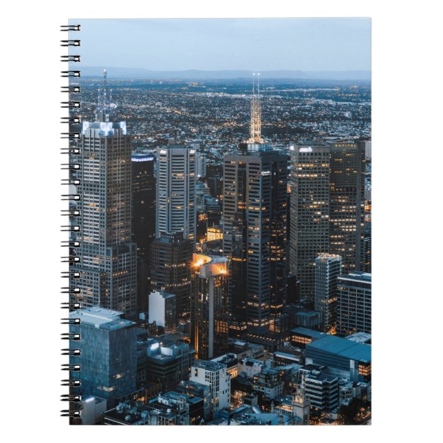 CUADERNO VISTA AÉREA DE LOS EDIFICIOS DE LA CIUDAD DURANTE  (Frente)