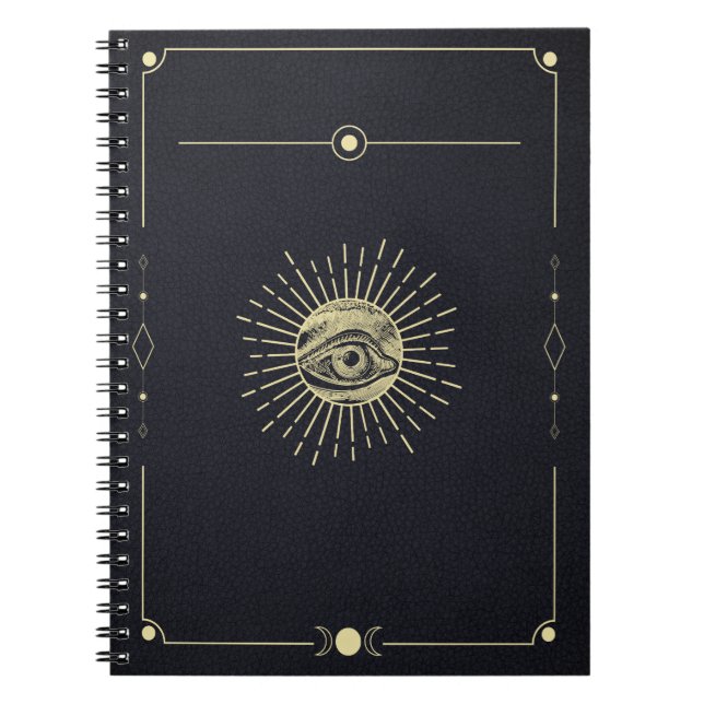 Cuaderno Vista cósmica - Diseño esoterico dorado (Frente)