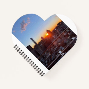 Cuaderno Vista de la azotea al atardecer del horizonte de l
