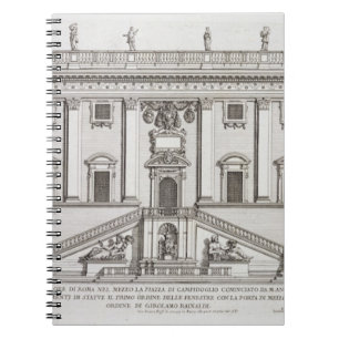 Cuaderno Vista de la fachada de Palazzo Senatorio en plaza