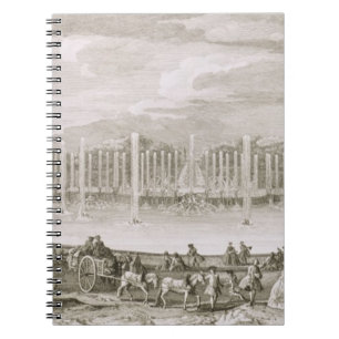 Cuaderno Vista de la fuente de Neptuno, Versalles (engra