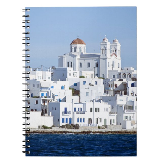 Cuaderno Vista de la isla de Naoussa Village Paros (Frente)