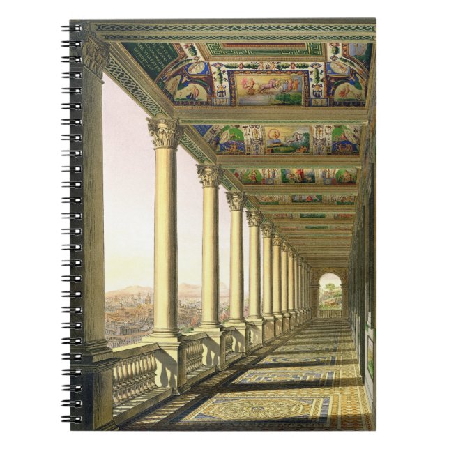 Cuaderno Vista de la tercera logia del piso en el Vatican, (Frente)