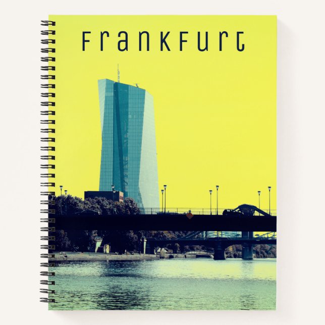 Cuaderno Vista de los puentes de Frankfurt, rascacielos de  (Anverso)