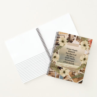 Cuaderno Vista de océano ventilado Floral presionada